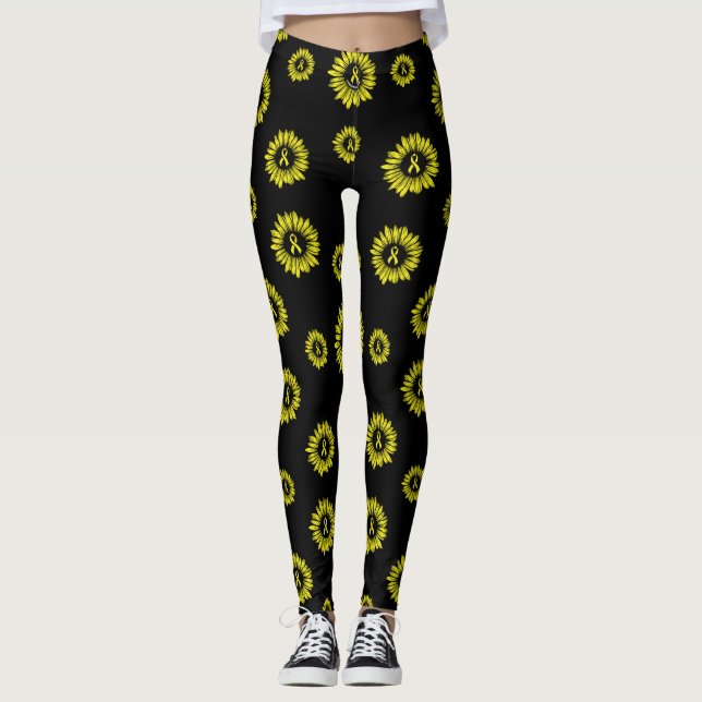Gelbe Daisy... Endometriose Leggings (Vorderseite)