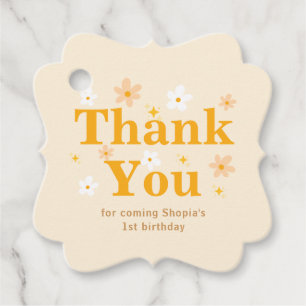 Gelbe Daisy Geburtstags-Dankeschön Geschenkanhänger