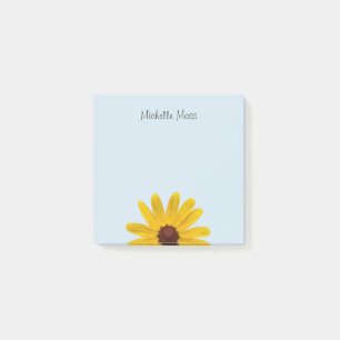 Gelbe Daisy-Monogramm-Blume Post-it Klebezettel