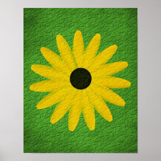 Gelbe Daisy Textured Effect Poster (Vorne)