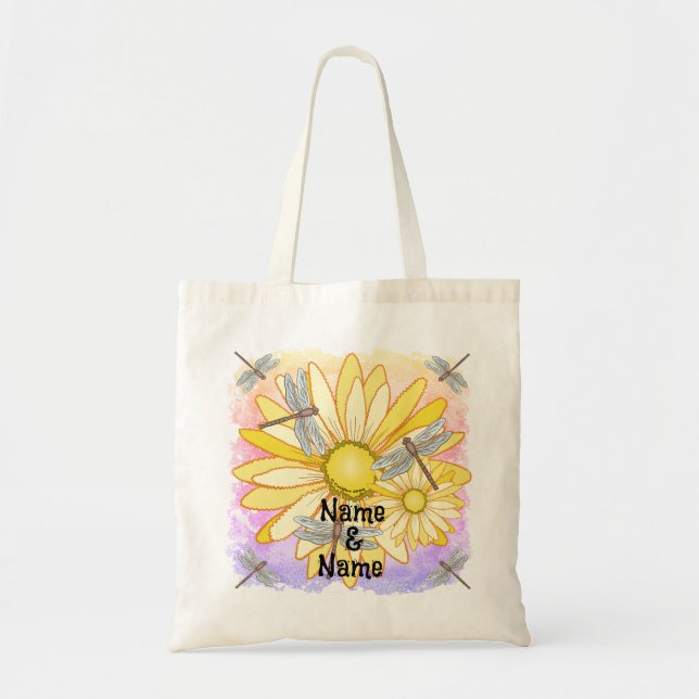 Gelbe Daisy  Tragetasche (Vorne)