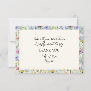 Gelbe Daisy-Wildblume Blumenmuster Dankeskarte