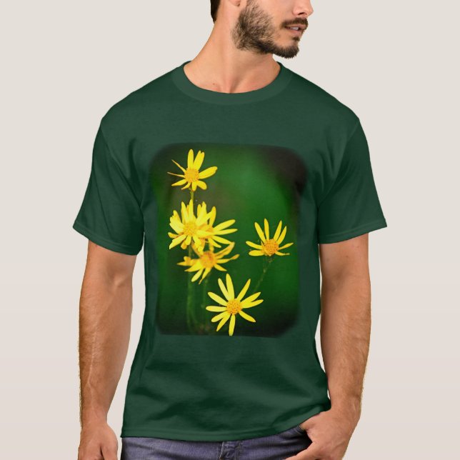 Gelbe Daisy-Wildblumen Blumennatur T-Shirt (Vorderseite)