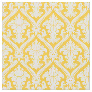 Gelbe Damaske Vintages elegantes Muster Stoff