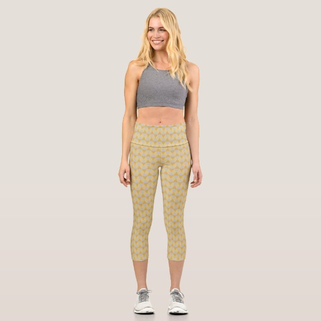Gelbe Diamanten Capri Leggings (Vorderseite)