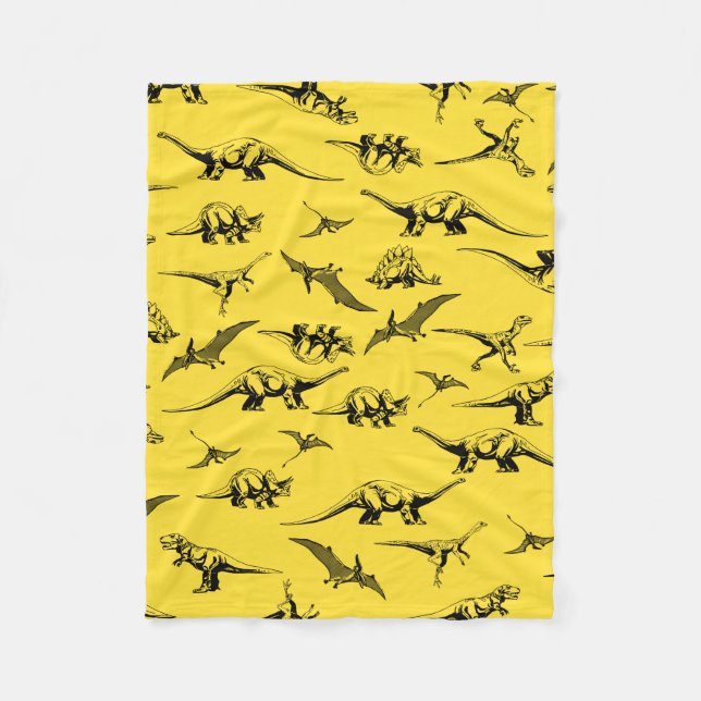 Gelbe Dinosaurier Blanket Fleecedecke (Vorderseite)
