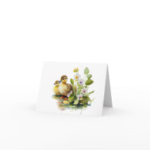 Gelbe Ducklings mit Blume BLANK