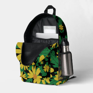 Gelbe dunkle Blume mit grünen Blätter Case-Mate Bedruckter Rucksack