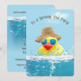 Gelbe Dusche für ein Party am Geburtstag Einladung