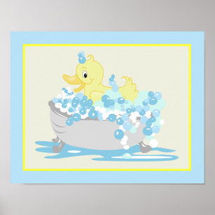 Gelbe Dusche in Tub Badezimmer Kunst Prinz Poster