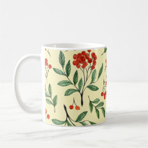 Gelbe Eberesche Wasserfarbe Nahtloses Muster Kaffeetasse