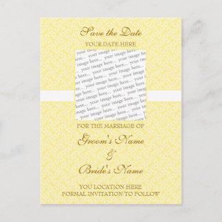 Gelbe Eggshell Save the Date Postkarte