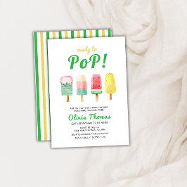 Gelbe Eiscreme für den Pop Babydusche Einladung