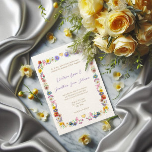 Gelbe Elegance Blumenblume Wildblume Hochzeit Einladung