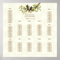 Gelbe Elegance Elfenbein Vintage Vögel