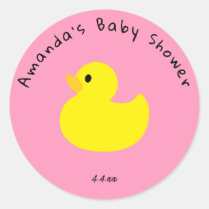Gelbe Ente - Babydusche Runder Aufkleber