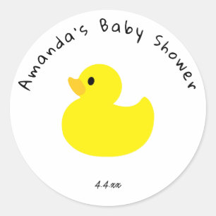 Gelbe Ente - Babyparty Runder Aufkleber