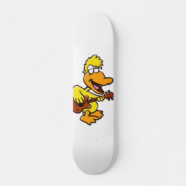 Gelbe Ente beim Gitarrenspielen | Farbe wählen Skateboard (Vorne)
