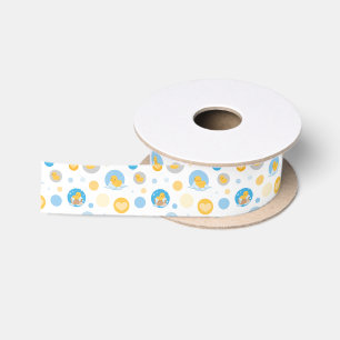 Gelbe Ente Blase Bath Print Satinband