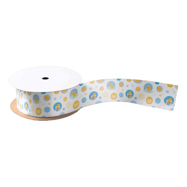 Gelbe Ente Blase Bath Print Satinband (Spule)