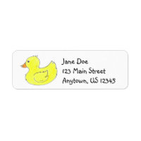 Gelbe Ente Duckling Rubber Ducky Duckie Labels