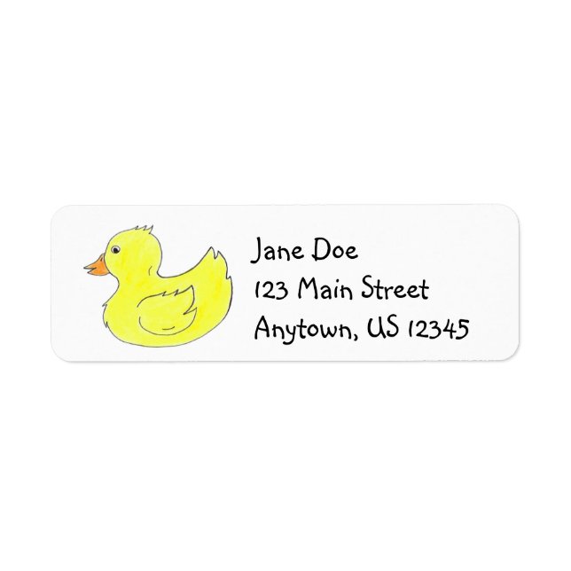 Gelbe Ente Duckling Rubber Ducky Duckie Labels (Vorne)