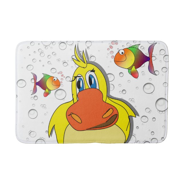 Gelbe Ente Fischblasen Badezimmer Badematte (Vorderseite)