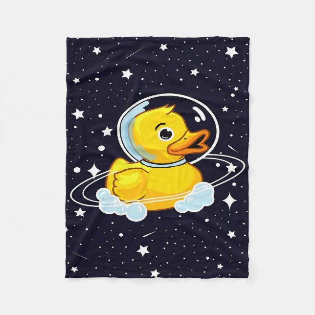 Gelbe Ente im Weltraum Geschenk| Ente für den Mutt Fleecedecke (Vorderseite)