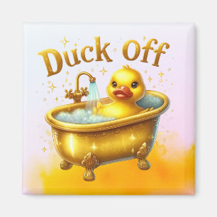 Gelbe Ente in der Badewanne Magnet