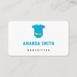 Gelbe Enten auf Bodysuit Kinderysitter Minimal Visitenkarte