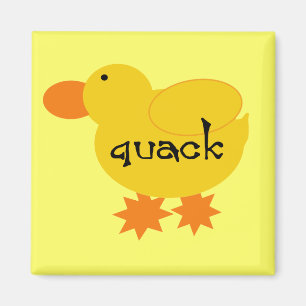 Gelbe Enten-Quaken-T-Shirts und Geschenke Magnet