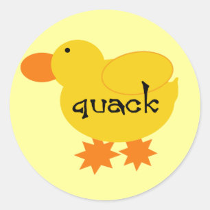 Gelbe Enten-Quaken-T-Shirts und Geschenke Runder Aufkleber