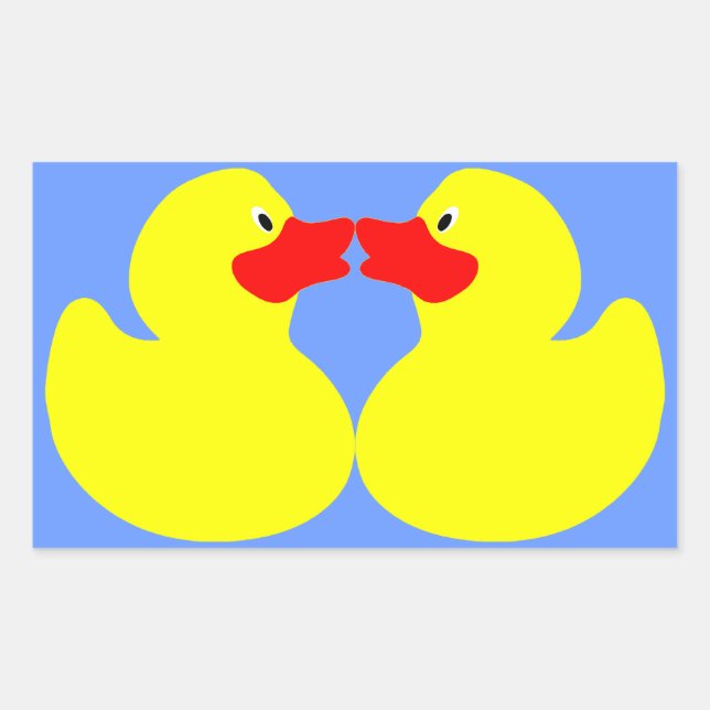 Gelbe Enten Rechteckiger Aufkleber (Vorderseite)