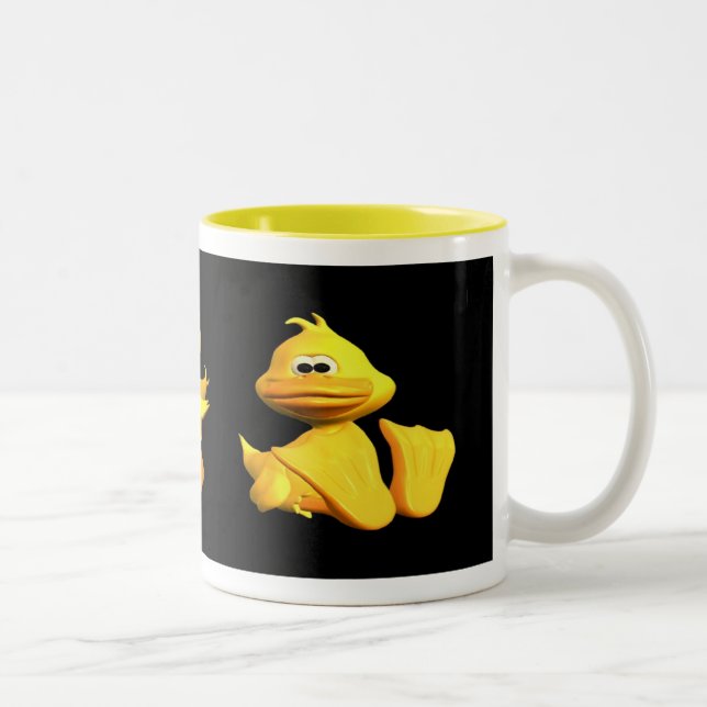 Gelbe Enten Zweifarbige Tasse (Rechts)