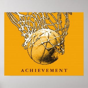 Gelbe Erfolge Sport Basketball Poster