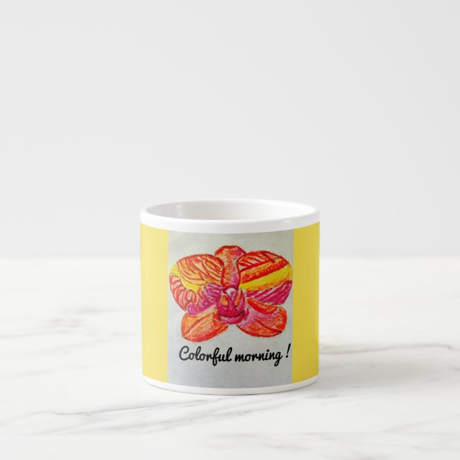 Gelbe Espressoorchideenschale Espressotasse (Vorderseite)