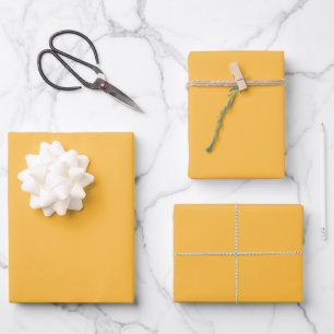 Gelbe Farbe, Eleganz im Minimalismus Geschenkpapier Set