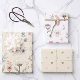 Gelbe Farbe Geschenkpapier Set