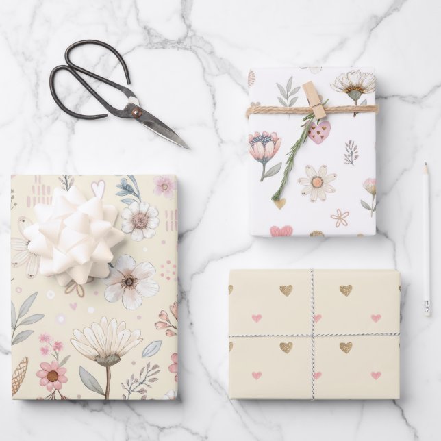 Gelbe Farbe Geschenkpapier Set (Vorderseite)