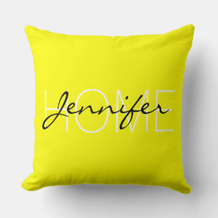 Gelbe Farbe Haus-Monogramm Kissen