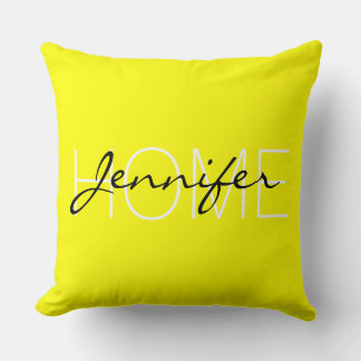 Gelbe Farbe Haus-Monogramm Kissen