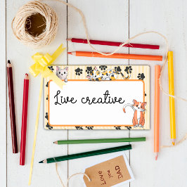 Gelbe Farbe mit Pfoten niedliche Kätzchen 10" x 6" Post-it Klebezettel