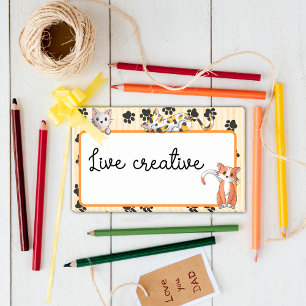 Gelbe Farbe mit Pfoten niedliche Kätzchen 10" x 6" Post-it Klebezettel