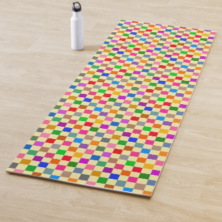 Gelbe farbenfrohe karierte Muster Yogamatte