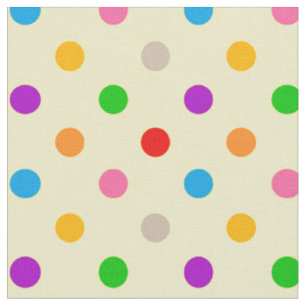 Gelbe farbenfrohe Regenbogen-Punkte-Design Stoff