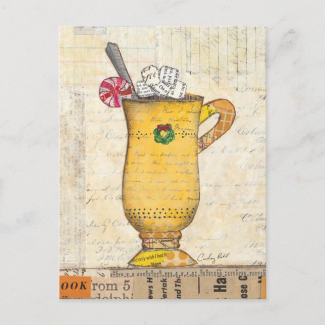 Gelbe Feiertags-Schale Feiertagspostkarte (Vorderseite)