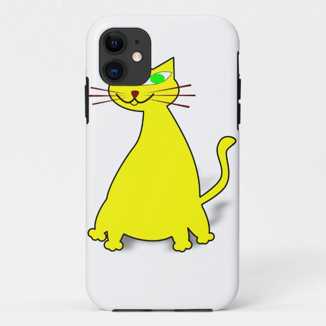 Gelbe Fett-Katze Case-Mate iPhone Hülle (Rückseite)