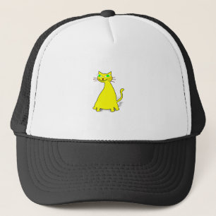 Gelbe Fett-Katze Truckerkappe