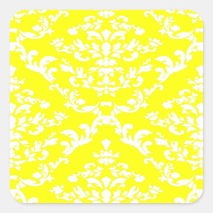 Gelbe fette Damaskus bei Emporiomoffa Quadratischer Aufkleber