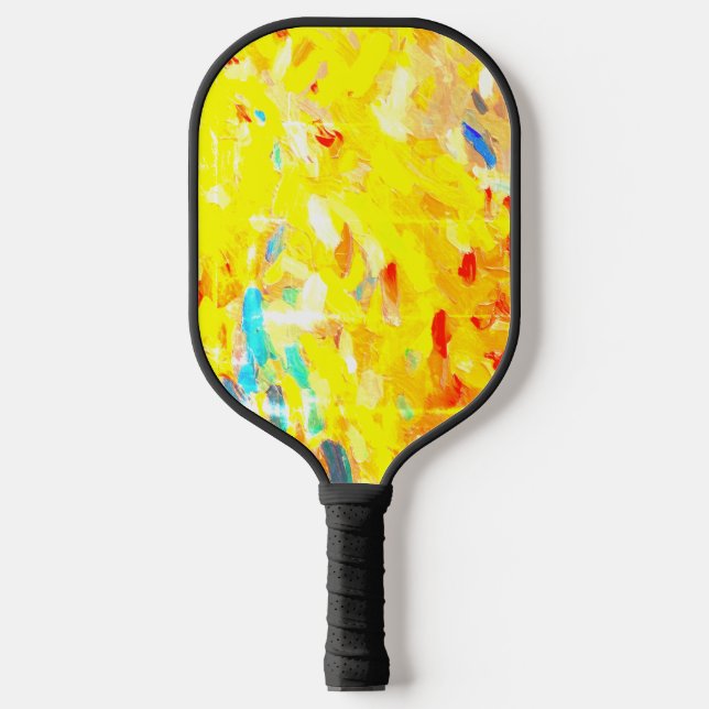 Gelbe Fingerlackierung Pickleball Schläger (Vorderseite)